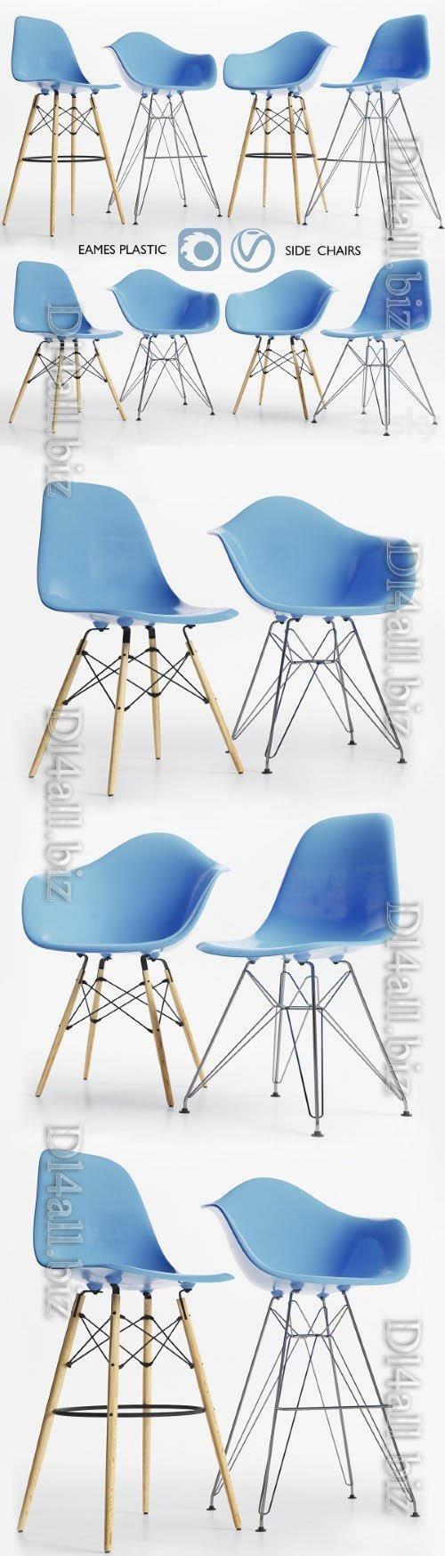 Eames Plastic Side Chairs - 3d model