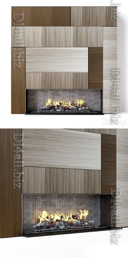Modern Fireplace 16 - 3d model