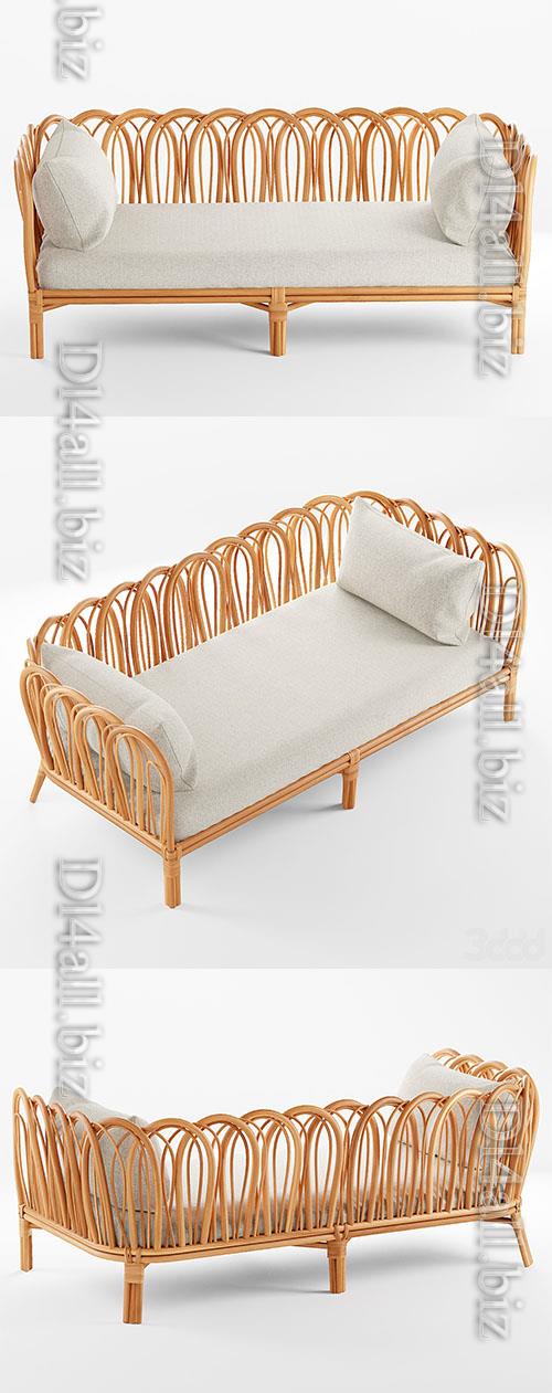 Melody Rattan Daybed- 3d model