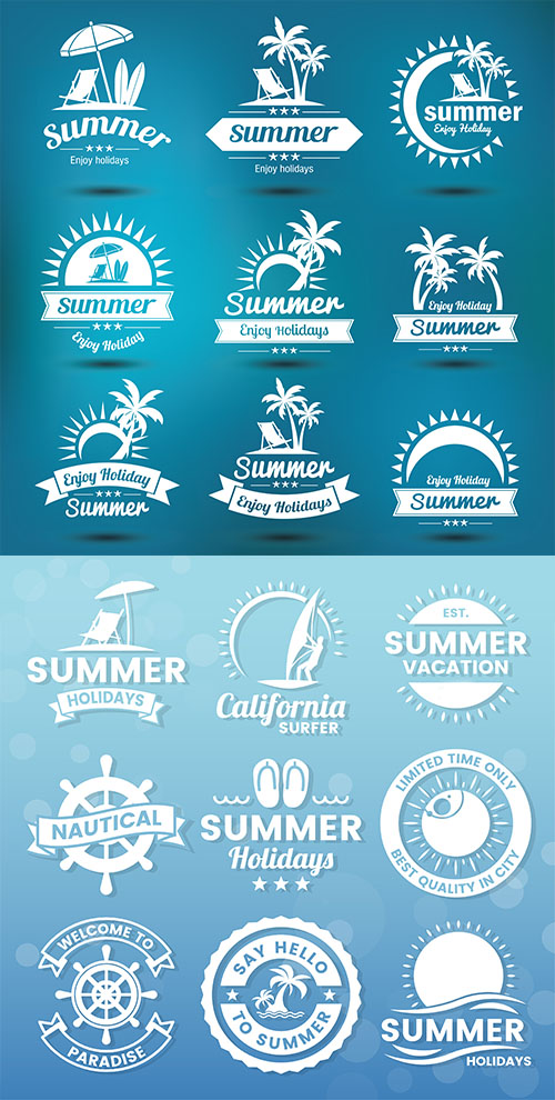 Vector summer logo and emblem