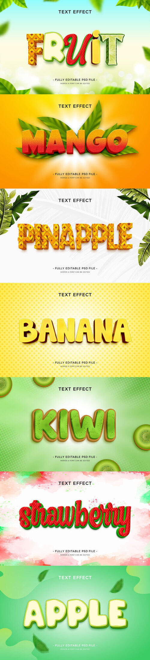 PSD fruit text effect