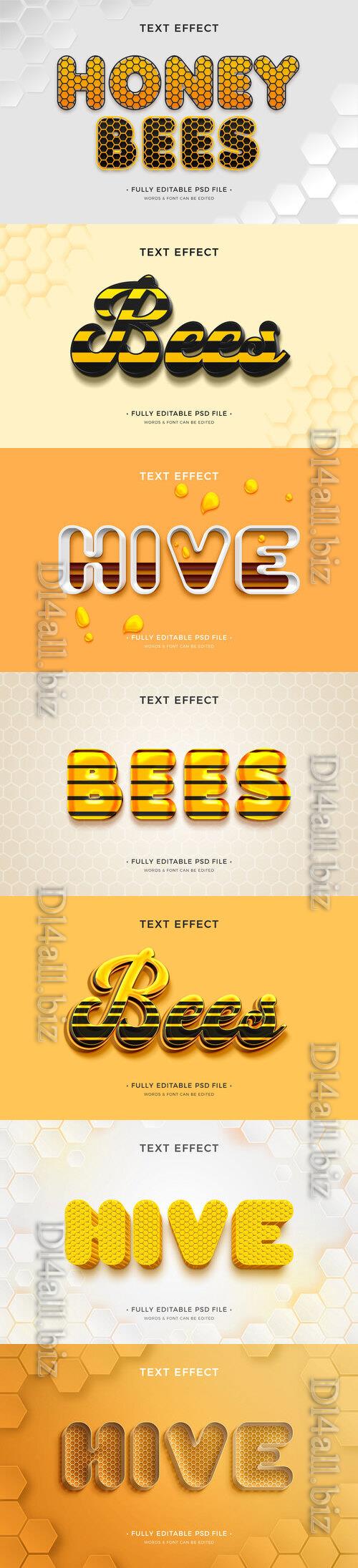PSD honey bee text effect