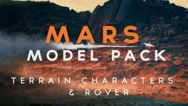 ArtStation - Mars - Model Pack - 8k 32Bit Terrain + 7 Posed Characters + Rover (FBX, MAX, OBJ)