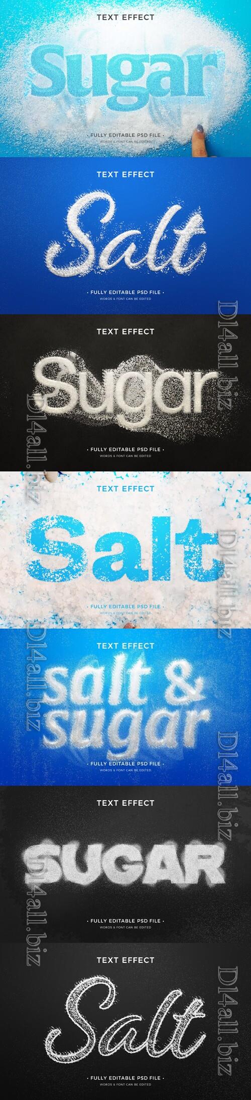PSD sugar and salt text effect