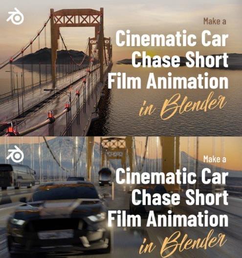 Wingfox – Make a Cinematic Car Chase Short Film Animation in Blender
