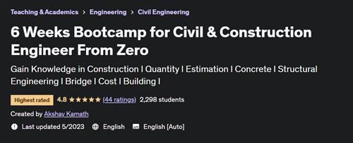 6 Weeks Bootcamp for Civil & Construction Engineer From Zero