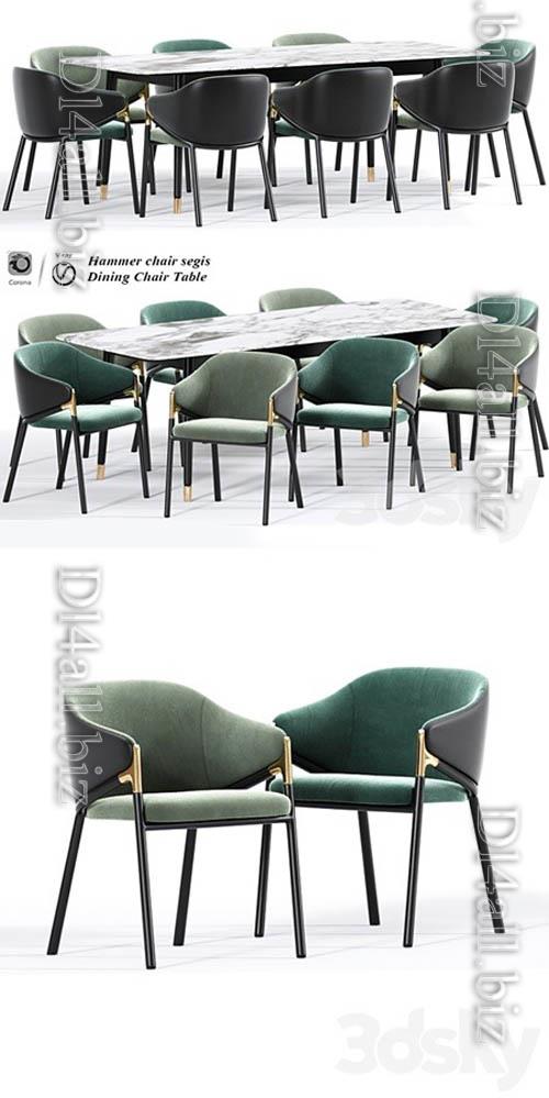 Hammer chair segis Dining Chair Table - 3d model