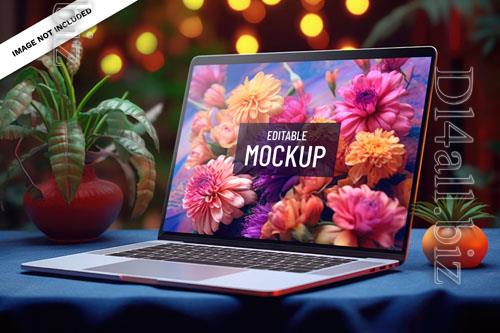 PSD a beautiful and elegant laptop mockup macbook editable
