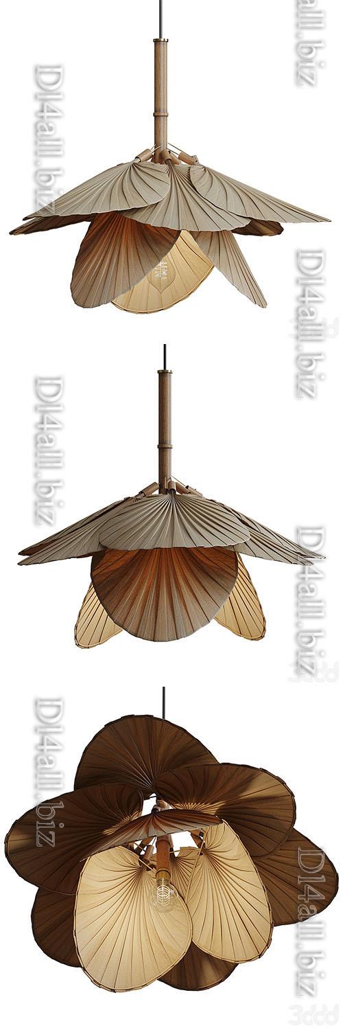 Dry leaf chandelier - 3d model