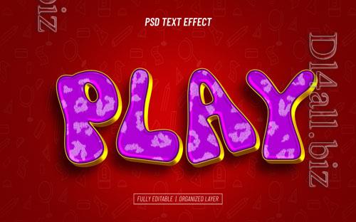 PSD children day play editable text effect