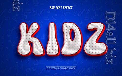 PSD children day kids editable text effect