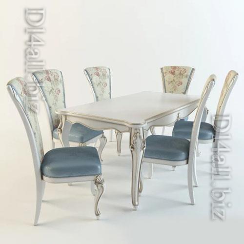 Dining table set - 3d model