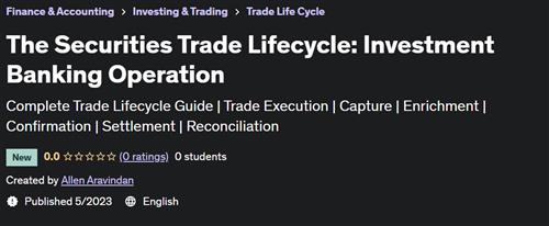 The Securities Trade Lifecycle Investment Banking Operation