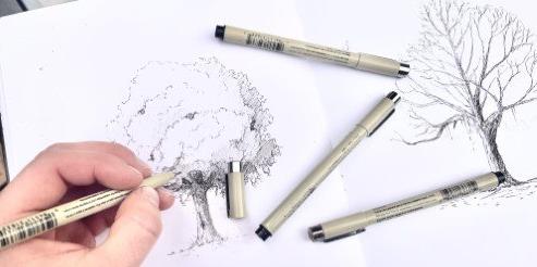 How to Draw Realistic Trees with Ink Pens Observation, Shading, and Shape