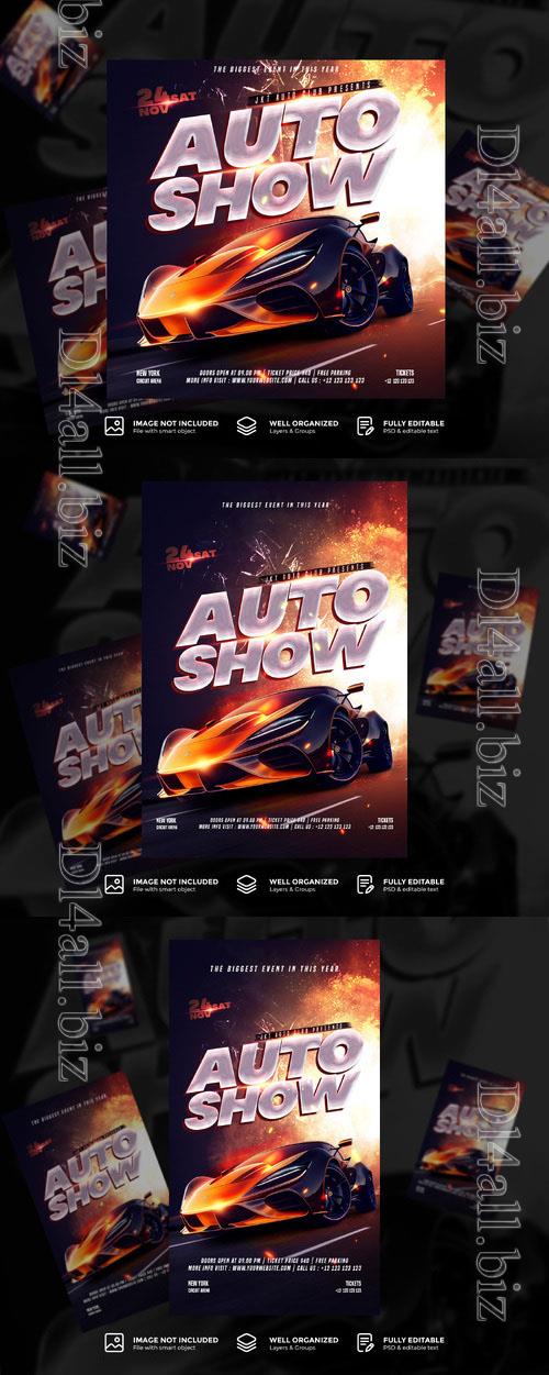 PSD car show instagram story flyer template for automotive events