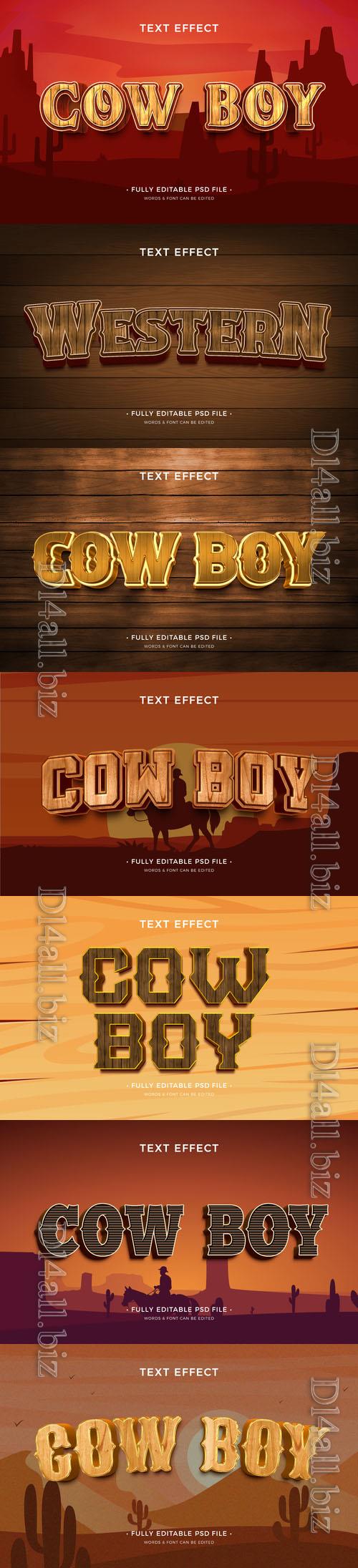 PSD cowboy text effect