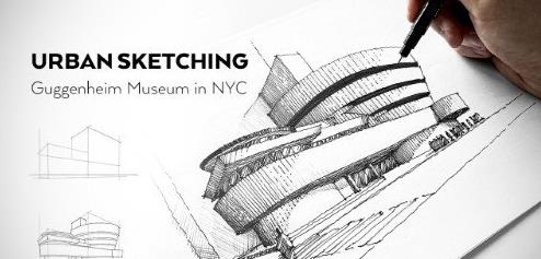 Urban Sketching Draw the Guggenheim Museum in NYC