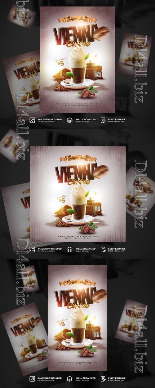 PSD coffee shop poster flyer template