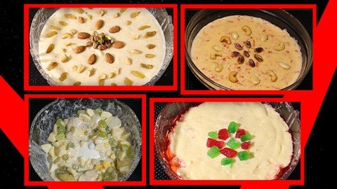 Pakistani Top 4 Dessert Dishes - In English With Subtitles
