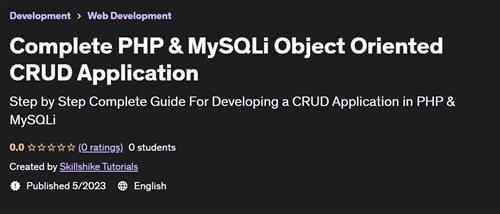 Complete PHP & MySQLi Object Oriented CRUD Application