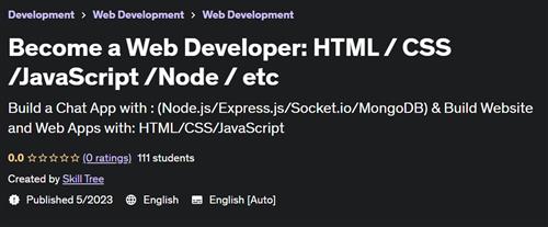 Become a Web Developer‍ HTML - CSS -JavaScript - Node etc