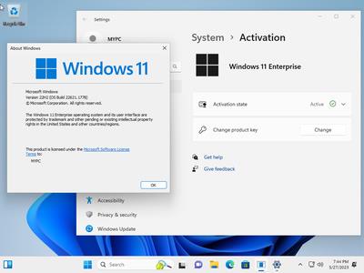 Windows 11 Enterprise 22H2 Build 22621.1778 (No TPM Required) Preactivated Multilingual (x64)